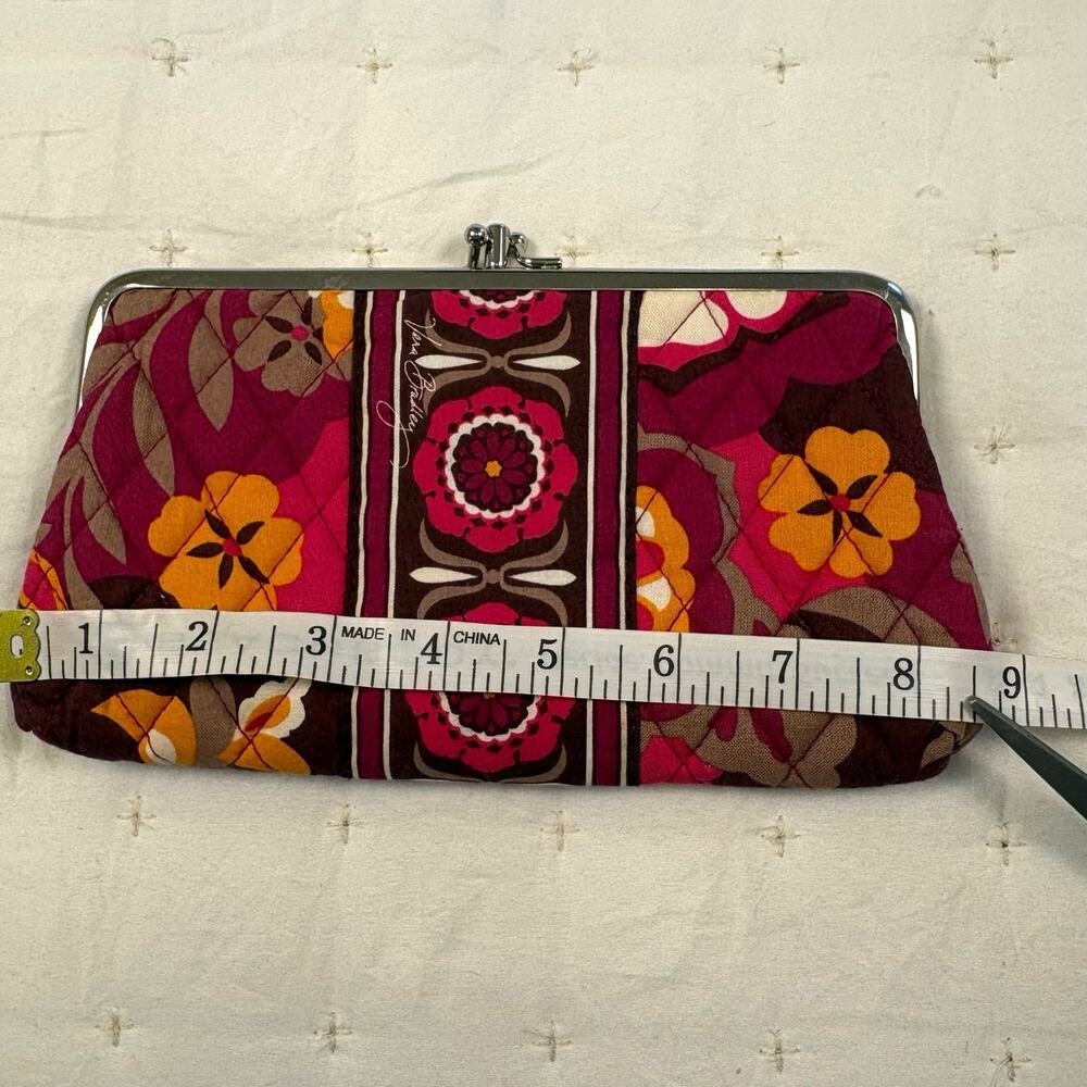 Vera Bradley Double Kisslock Clutch Wallet in Carnaby Floral Retired 2009 - Picture 8 of 9